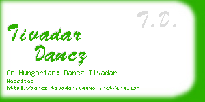 tivadar dancz business card